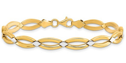 10LF560-7.25 10K Two-Toned 7.25Inch Fancy Link Bracelet 0