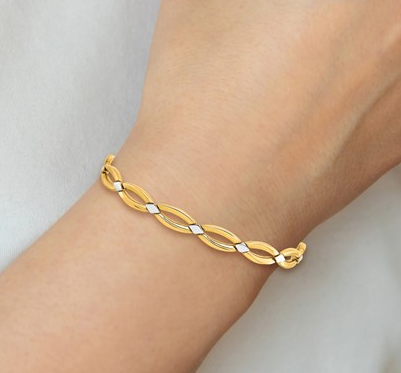 10LF560-7.25 10K Two-Toned 7.25Inch Fancy Link Bracelet 0