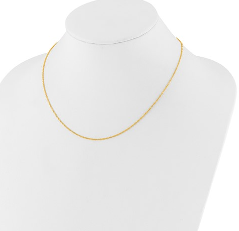 1370-18+2 10K Yellow Gold 1.0mm 18Inch Singapore 1in+1in Adjustable Chain 0