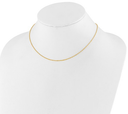 5391-16+2 10K Yellow Gold 1.0mm 16Inch Singapore 1in+1in Adjustable Chain 0