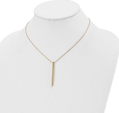 10LF688-16 10K Polished Bar w/2inch Ext. Necklace 0
