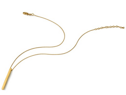 10LF688-16 10K Polished Bar w/2inch Ext. Necklace 0