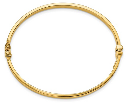 10LF652 10K Yellow Gold Polished Hinged Bangle Bracelet 0