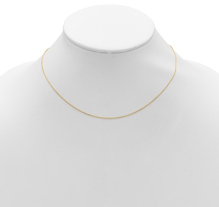 1421-18+2 14K Yellow Gold .85mm Diamond Cut Square Cable 1in+1in Adjustable Chain 0