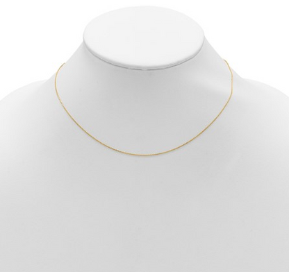1421-18+2 14K Yellow Gold .85mm Diamond Cut Square Cable 1in+1in Adjustable Chain 0