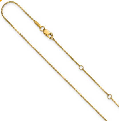 5412-16+2 10K Yellow Gold .85mm Diamond Cut Spiga 1in+1in Adjustable Chain 0