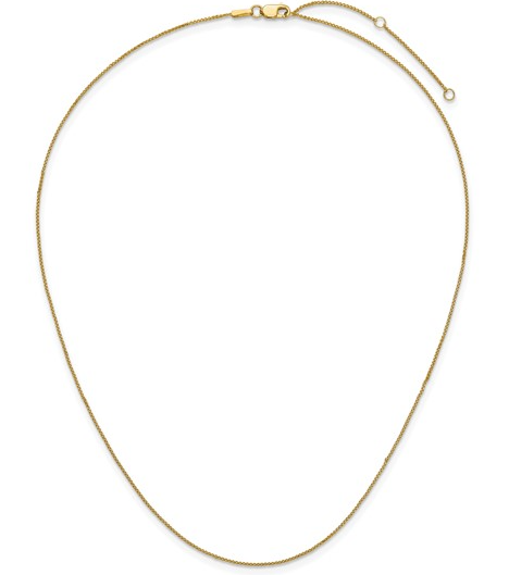 5412-16+2 10K Yellow Gold .85mm Diamond Cut Spiga 1in+1in Adjustable Chain 0