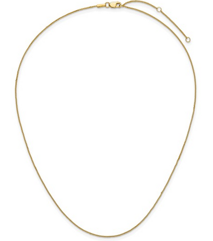 5412-16+2 10K Yellow Gold .85mm Diamond Cut Spiga 1in+1in Adjustable Chain 0