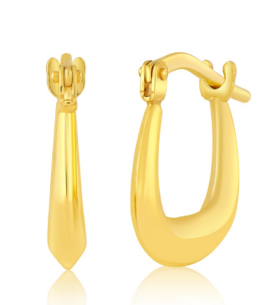 14A-519 14K YG Filled 10X12mm Hoop Earrings 0