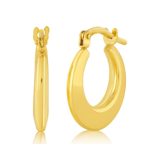 14A-552 14K YG Filled 9mm Creole Hoop Earrings 0