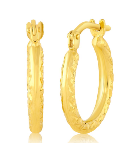 14A-554 14K YG Filled 14mm Hoop Earrings 0