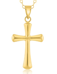14J-622 14K YG Filled Puffed Cross Pendant 0