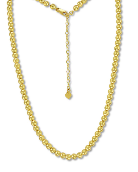 14M-901 14K YG Filled 5mm Bead 17 + 3Inch Necklace 0