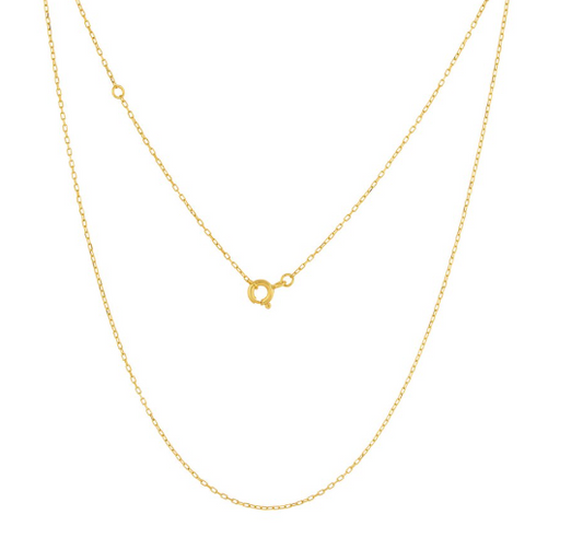 14Q-746 14K YG Filled 1mm Diamond Cut 16 + 2Inch Cable Chain 0