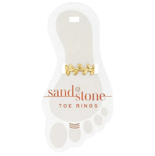 Sand And Stone Toe Rings - Gold Tone