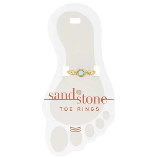 Sand And Stone Toe Rings - Gold Tone