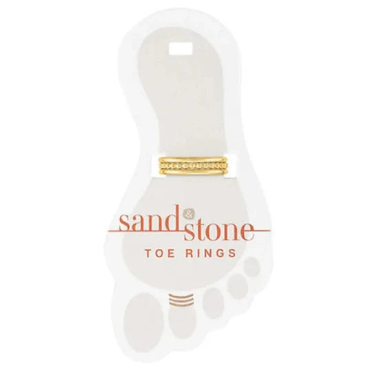 Sand And Stone Toe Rings - Gold Tone