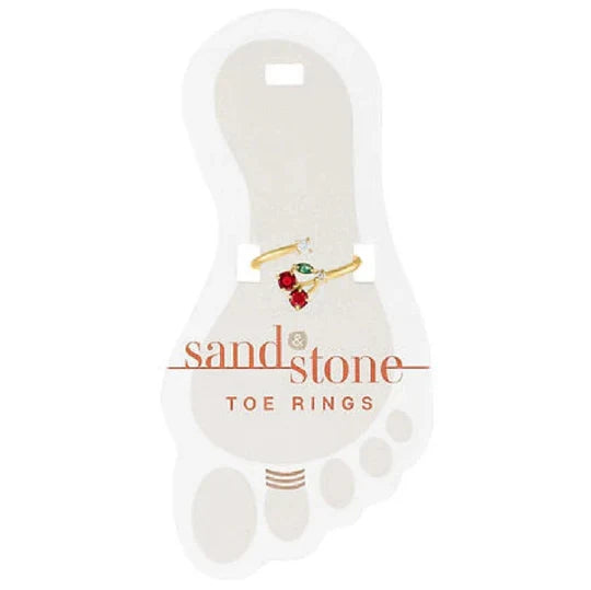Sand And Stone Toe Rings - Gold Tone