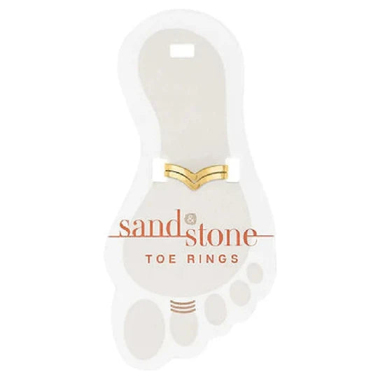 Sand And Stone Toe Rings - Gold Tone