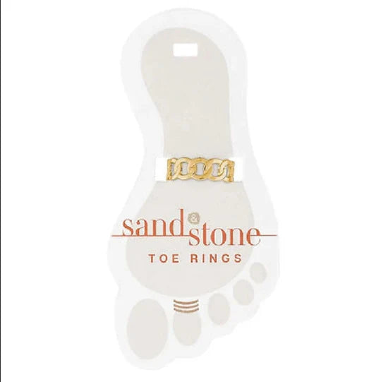 Sand And Stone Toe Rings - Gold Tone
