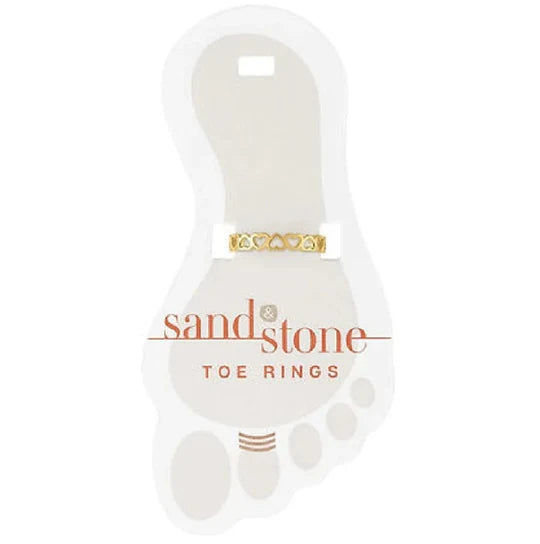 Sand And Stone Toe Rings - Gold Tone