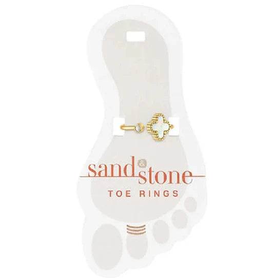 Sand And Stone Toe Rings - Gold Tone