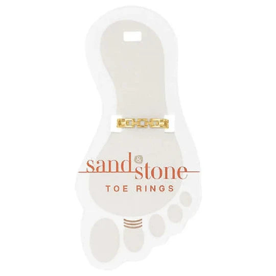 Sand And Stone Toe Rings - Gold Tone