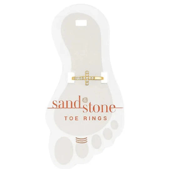 Sand And Stone Toe Rings - Gold Tone