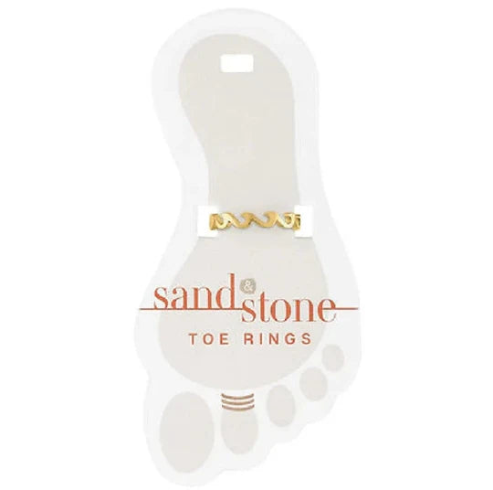 Sand And Stone Toe Rings - Gold Tone
