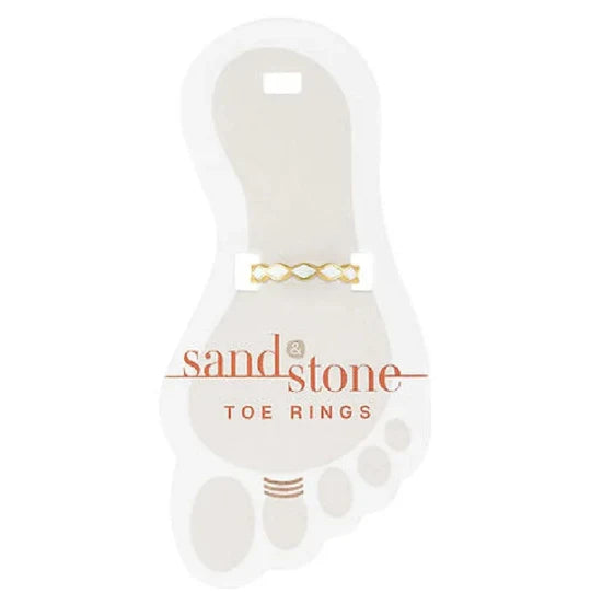 Sand And Stone Toe Rings - Gold Tone