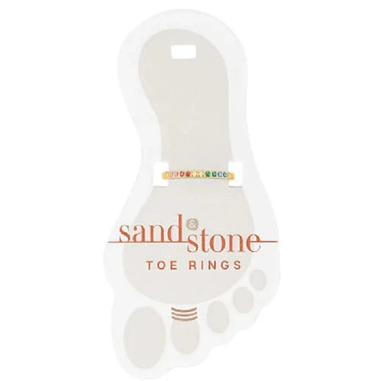 Sand And Stone Toe Rings - Gold Tone