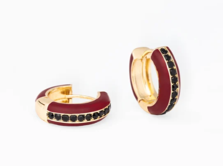 75584 Michelle McDowell Aviana Garnet & Black Earrings Gold Tone 0