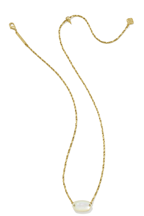 9608805637 Kendra Scott Elisa Riveted Pendant Necklace Gold Tone Ivory Mother of Pearl 0