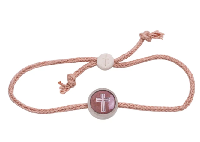 100-478 Tap to Pray Survivor Series Bracelet - Mocha + Cross 0