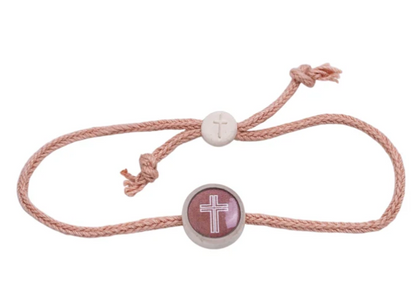 100-478 Tap to Pray Survivor Series Bracelet - Mocha + Cross 0