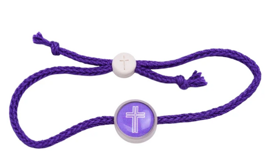 100-482 Tap to Pray Survivor Series Bracelet - Amethyst + Cross 0