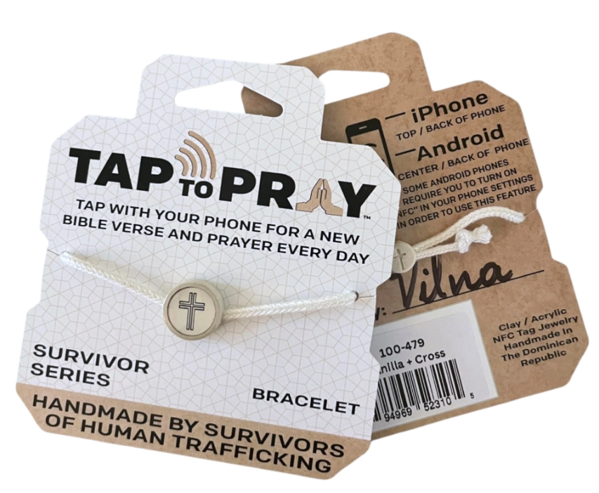 100-479 Tap to Pray Survivor Series Bracelet - Vanilla + Cross 0
