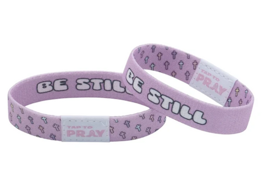 100-842 Tap to Pray Wristband - Crosses Be Still 0