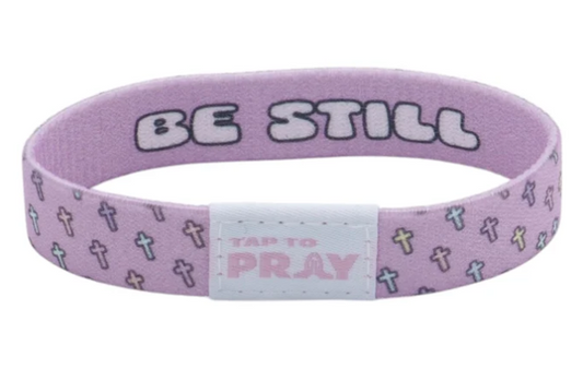 100-842 Tap to Pray Wristband - Crosses Be Still 0