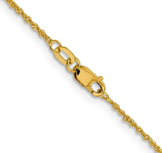 5333-16 10K Yellow Gold 1mm Sparkle Singapore Chain - 16"