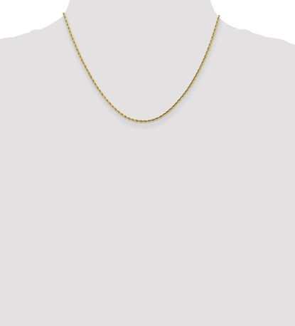 8001-18 10K Yellow Gold 1.75mm Diamond Cut Rope Chain - 18" 0