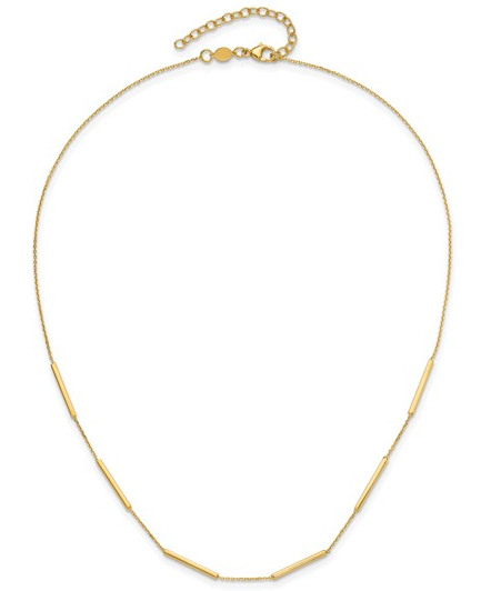 10LF674-16 10K Yellow Gold  16 Inch 6 Bar Stations Necklace 0