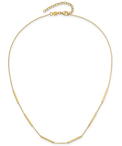 10LF674-16 10K Yellow Gold  16 Inch 6 Bar Stations Necklace 0