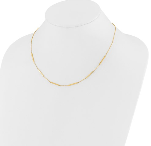 10LF674-16 10K Yellow Gold  16 Inch 6 Bar Stations Necklace 0