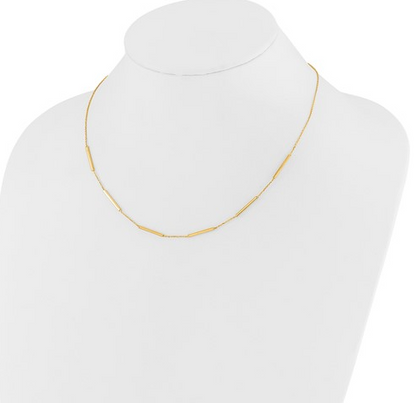 10LF674-16 10K Yellow Gold  16 Inch 6 Bar Stations Necklace 0