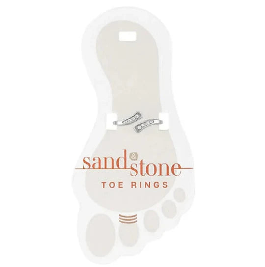 Sand And Stone Toe Rings - Sliver Tone