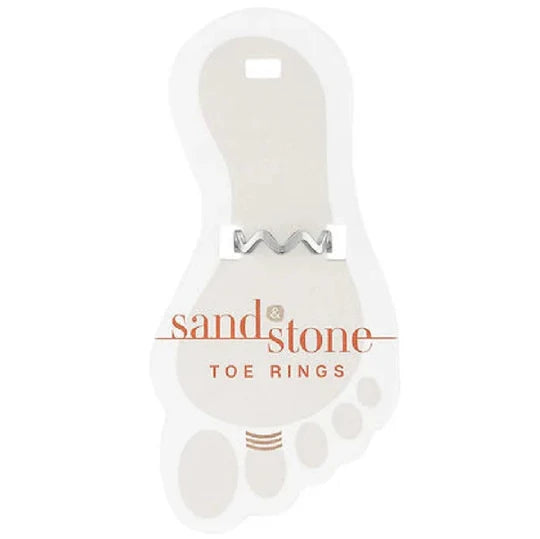 Sand And Stone Toe Rings - Sliver Tone