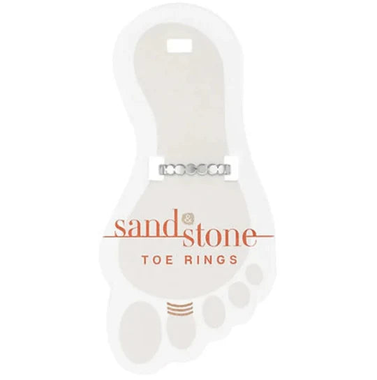 Sand And Stone Toe Rings - Sliver Tone