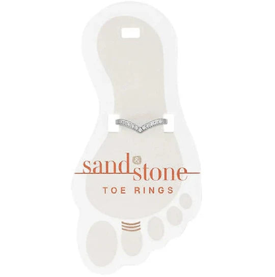 Sand And Stone Toe Rings - Sliver Tone