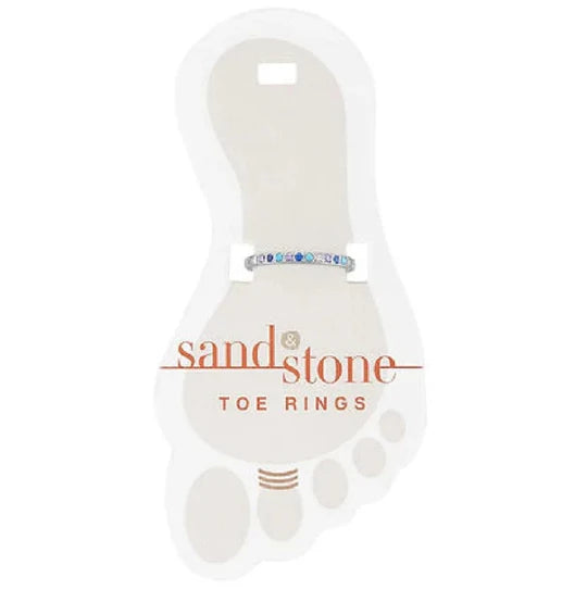 Sand And Stone Toe Rings - Sliver Tone